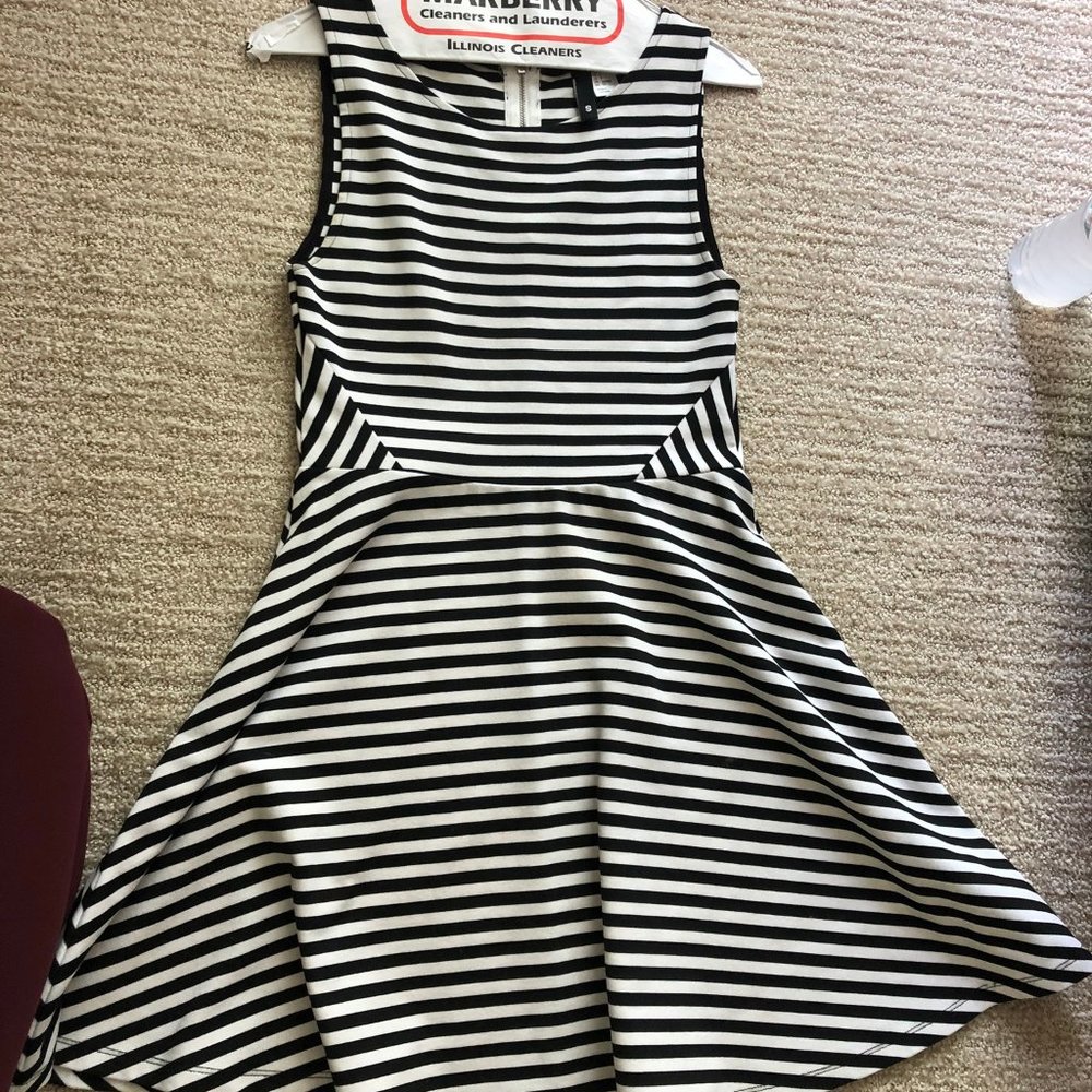 H&M black and white stripe dress